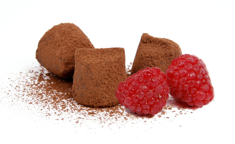 Chokladpralin med hallonsmak