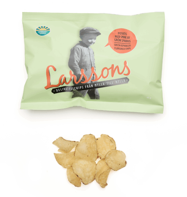 Grön sparris chips