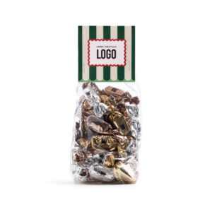 Christmas Cellobag med carnival motiv fylld av Borgstenas chokladmix