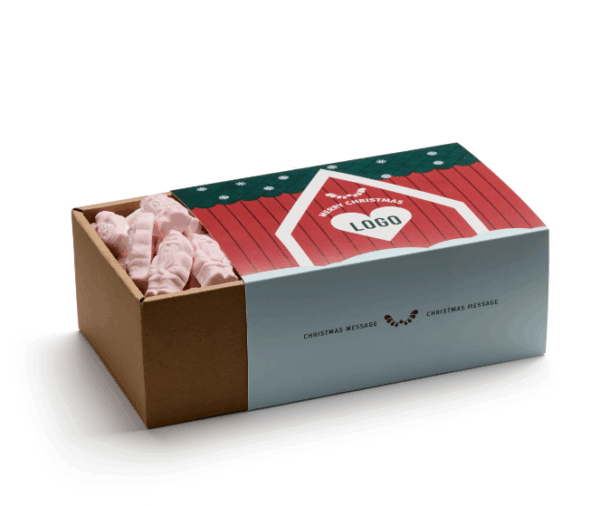 Christmas box 1kg med Mora motiv fylld av julskum