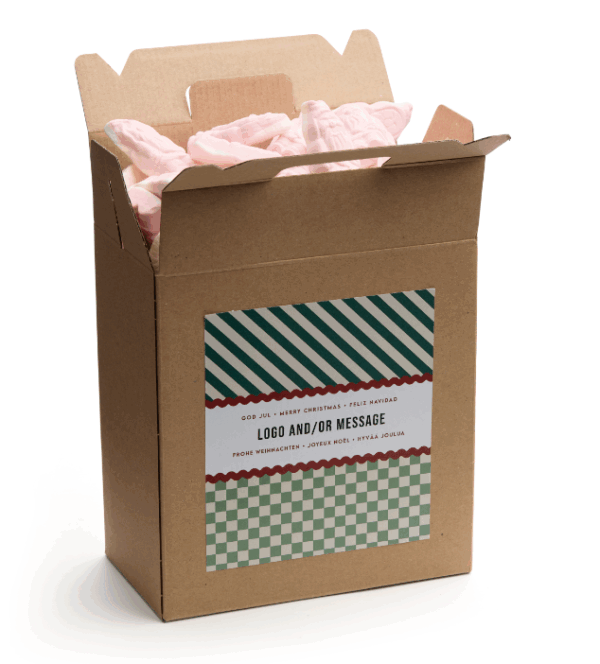 Christmas box med handtag med carnival motiv fylld med julskum