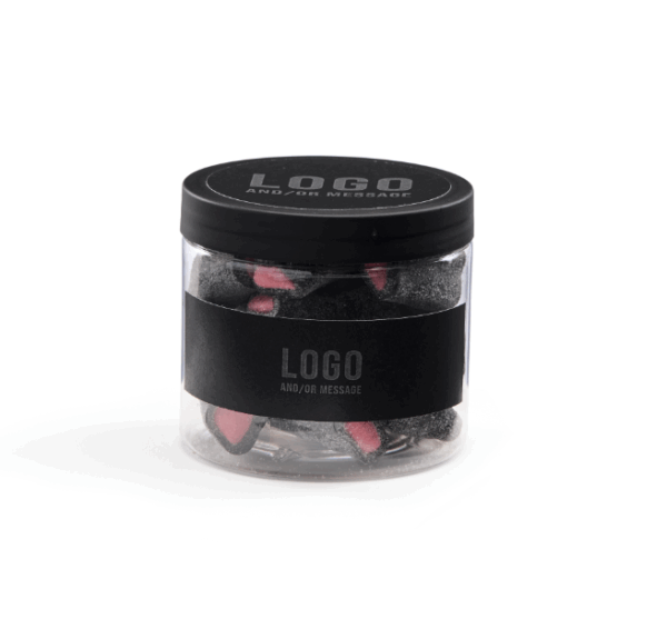 Raspberry salmiak stump i jar
